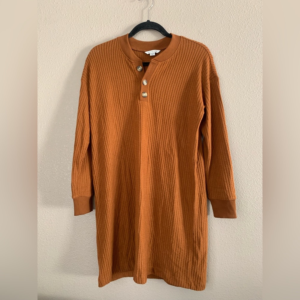 Orangey Brown Mid length dress